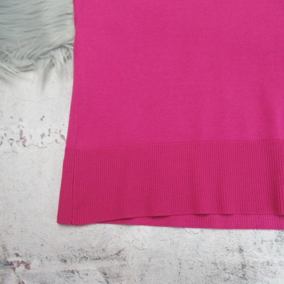 CHICO’S Pink Silk Blend Knit V-Neck Tee Women’s Size Small - Picture 4 of 10